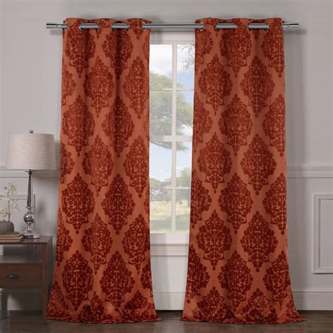 rust orange colored curtains